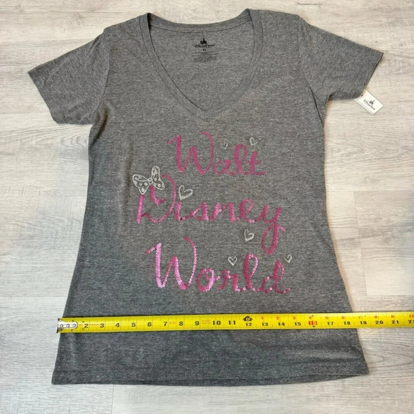 Disney World Butterfly Sequin Pink and Grey T Shirt NWT Size XL - Picture 9 of 15